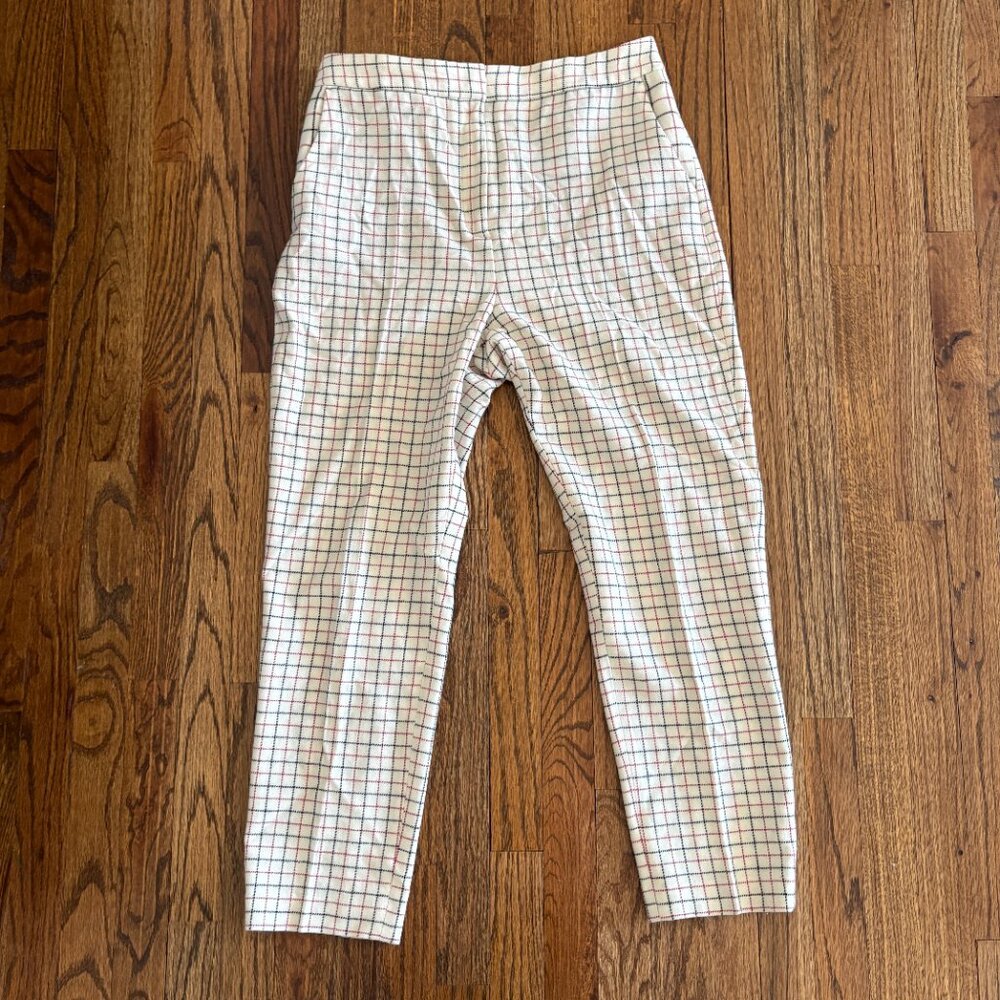 Rag & Bone Poppy High-Waisted Pant in Ivory Check Cream Trouser Office Chic 12